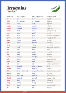 PAKIET: Irregular verbs / Czasowniki nieregularne