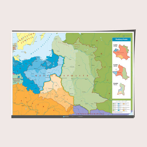 Mapa - rozbiory Polski