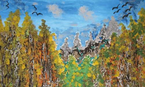 Leśne uroczysko Monastyr – malowanie ekierką