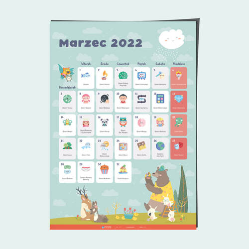 Kalendarz - marzec / kwiecień 2022 