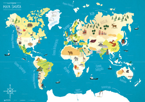 Ilustrowana mapa świata