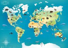 Ilustrowana mapa świata zwierząt